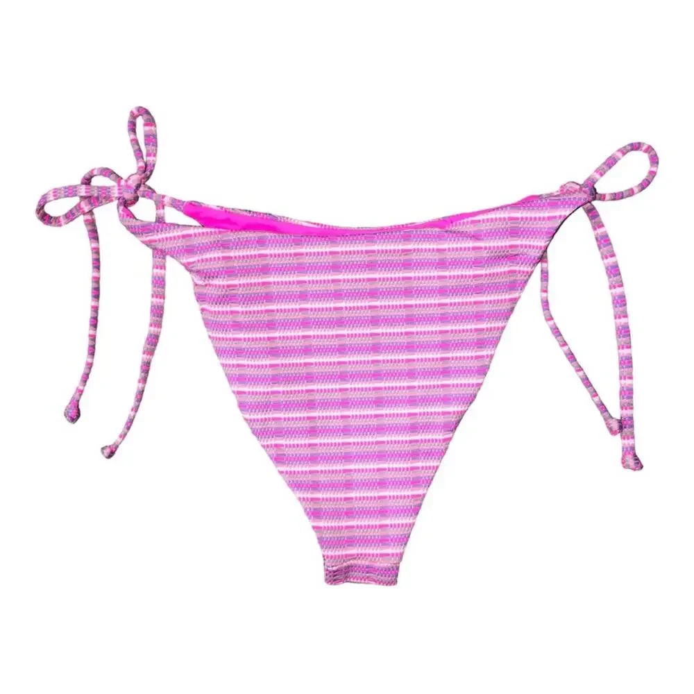 L*Space Bikini Swimsuit Brittany Top Lennox Bottom Electric Pink Stripe XL NWT